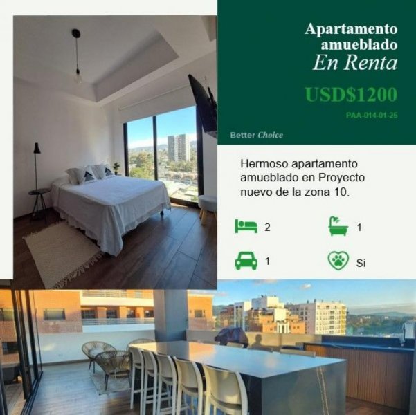 Apartamento en Renta en Zona 10 Guatemala, Guatemala