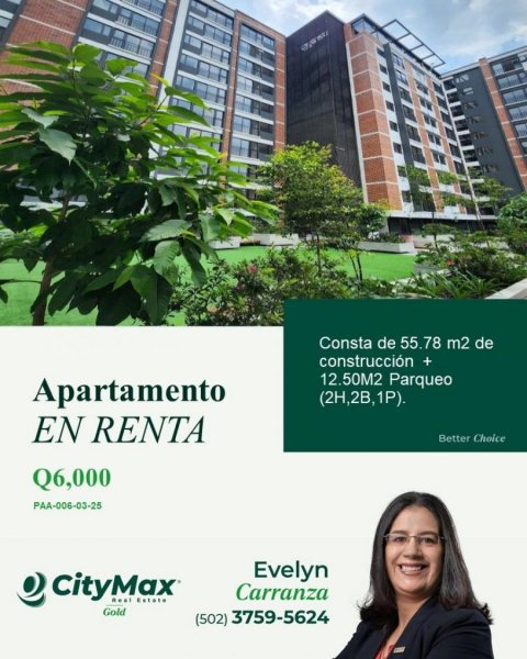 Apartamento en Renta/Alquiler en zona 9