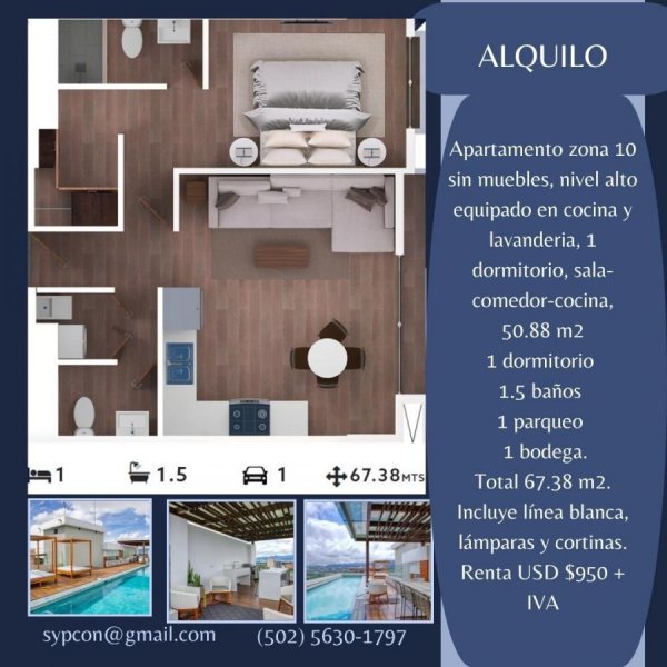 Apartamento en Renta en zona 10 Guatemala City, Guatemala, Guatemala