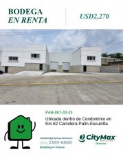 Bodega en Renta en Km 62 Autopista Palin-Escuintla 