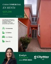 Casa comercial en alquiler/renta  en Colonia Santa Elisa, zona 12