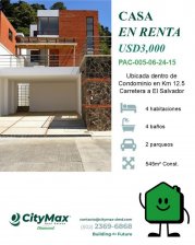 Casa en Renta en  Santa Catarina Pinula, Guatemala