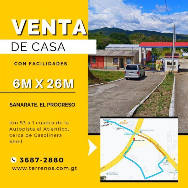 Casa en Venta en  Sanarate, El Progreso