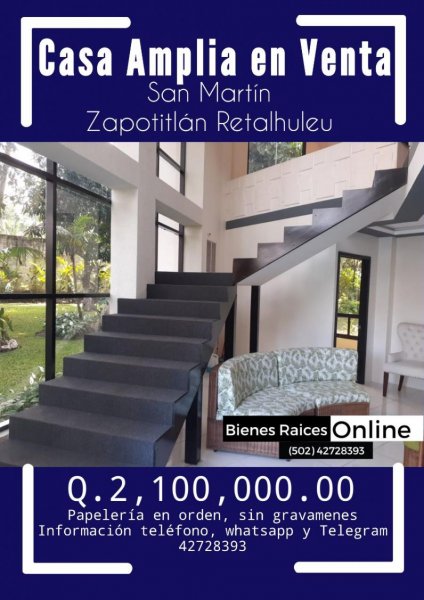 Casa en Venta en  San Martín Zapotitlán, Retalhuleu