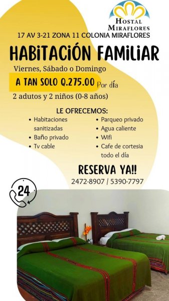 Hotel en Renta Vacacional en  Guatemala, Guatemala