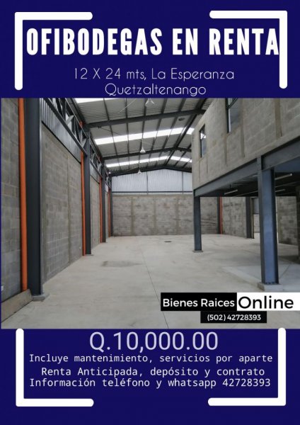 Bodega en Renta en  La Esperanza, Quetzaltenango