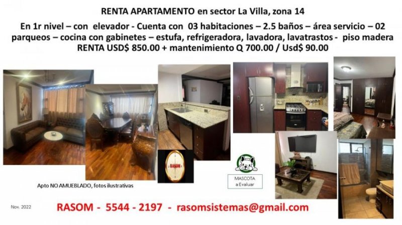 Apartamento en Renta en La Villa Guatemala, Guatemala
